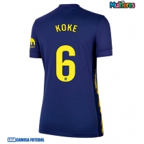 Camisa de Futebol Atletico Madrid Koke #6 Equipamento Secundário Mulheres 2025-26 Manga Curta